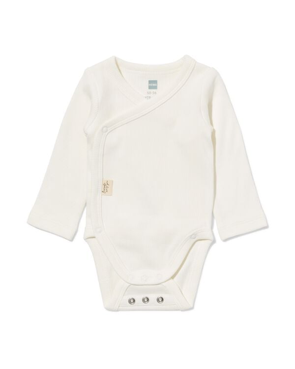Newborn-Wickelstrampler zum Mitwachsen, LENZING&trade; ECOVERO&trade;, gerippt  wei&szlig; wei&szlig; - 33430520WHITE - HEMA