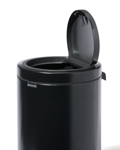 Brabantia Touch Bin Flat Top prullenbak 30L Matt Black -  zwart Brabantia - 20500187 - HEMA