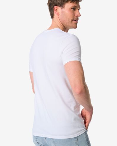2 t-shirts homme slim fit col rond sans coutures blanc blanc - 1000009848 - HEMA
