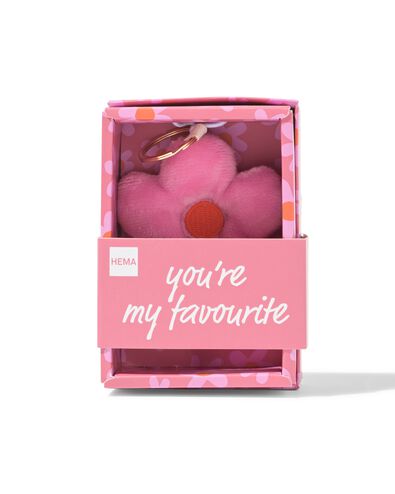 sleutelhanger 7.5cm bloem roze oranje - 61100273 - HEMA