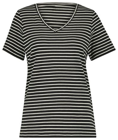 t-shirt femme en bambou noir/blanc noir/blanc - 1000020051 - HEMA