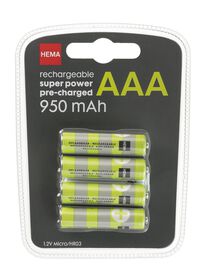 4er-Pack AAA-Akkus, 950 mAh plus - 41290273 - HEMA