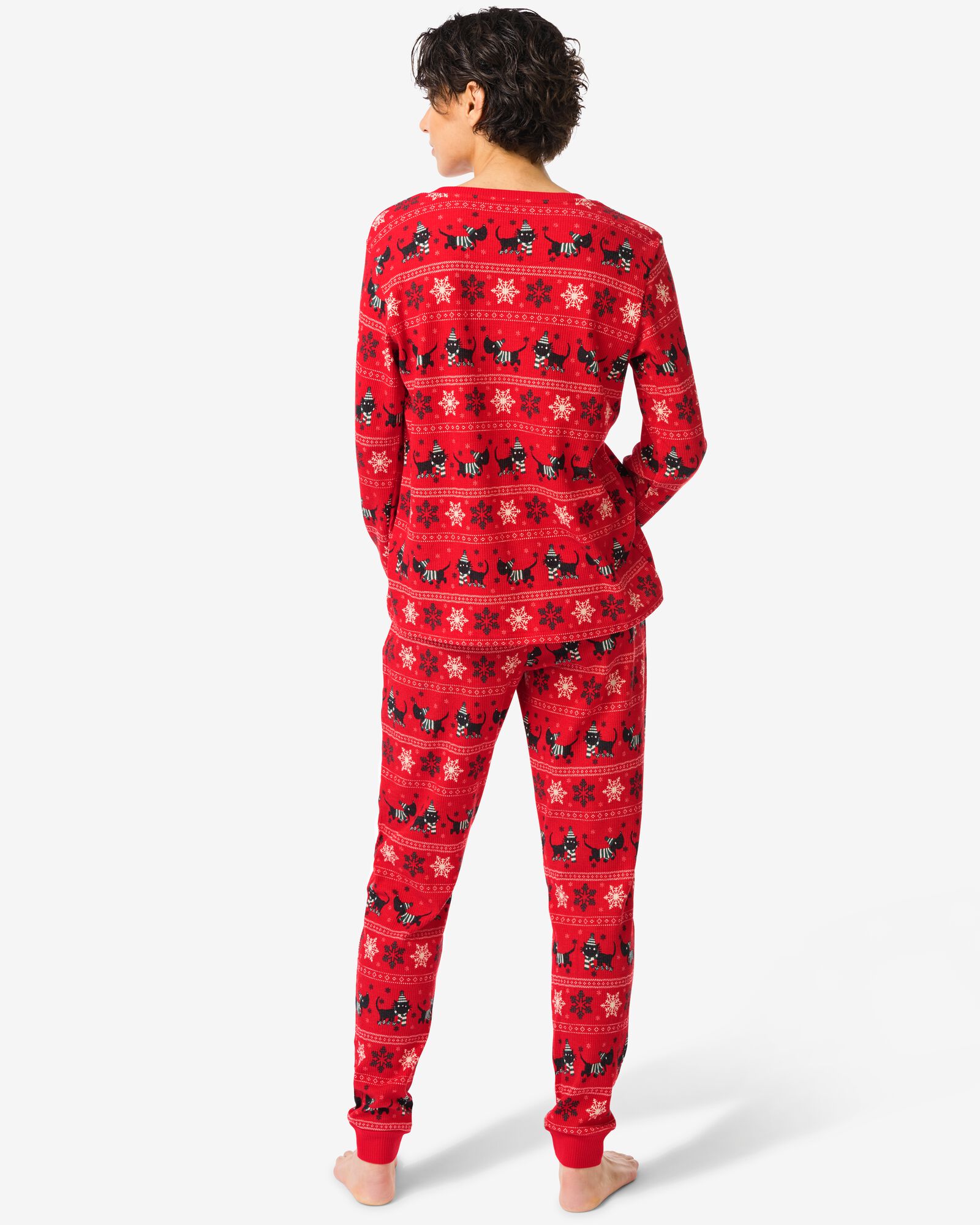 Takkie en Siepie damespyjama wafel  rood rood - 23400700RED - HEMA