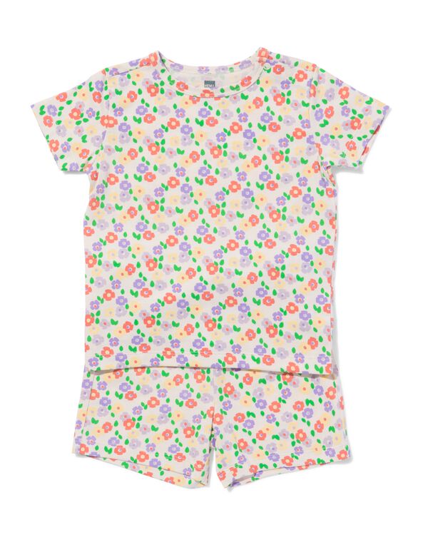 Baby-Kurz-Pyjama Blumen eierschalenfarben eierschalenfarben - 33301460OFFWHITE - HEMA