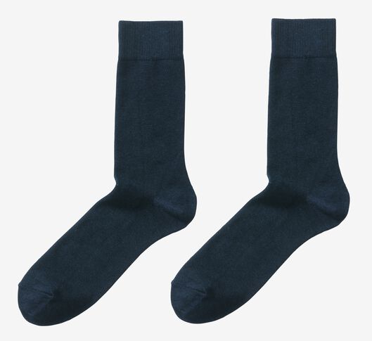 2 paires de chaussettes homme avec bambou bleu foncé 43/46 - 4180037 - HEMA