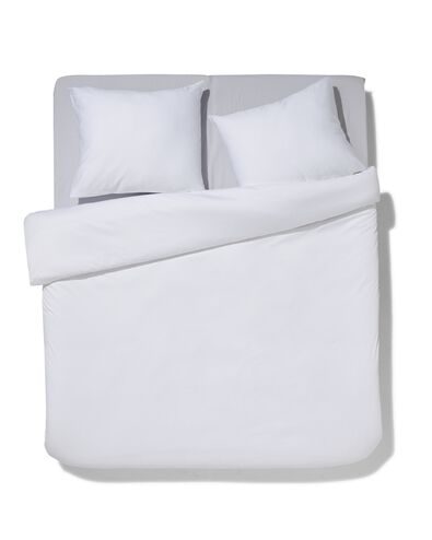 housse de couette satin 200x200/220 uni blanc - 5790150 - HEMA