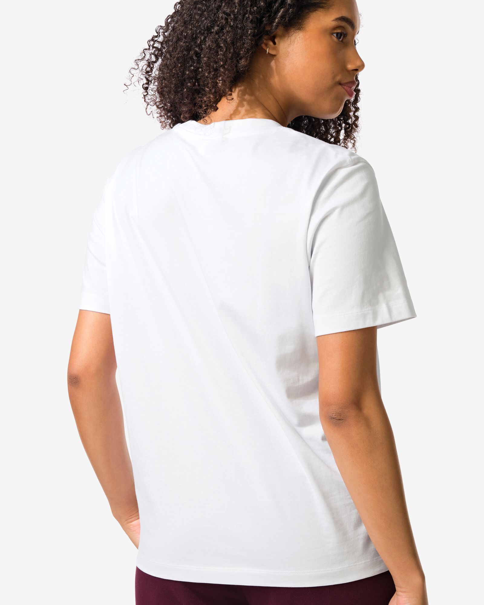 dames T-shirt Larissa regular fit wit wit - 36300660WHITE - HEMA