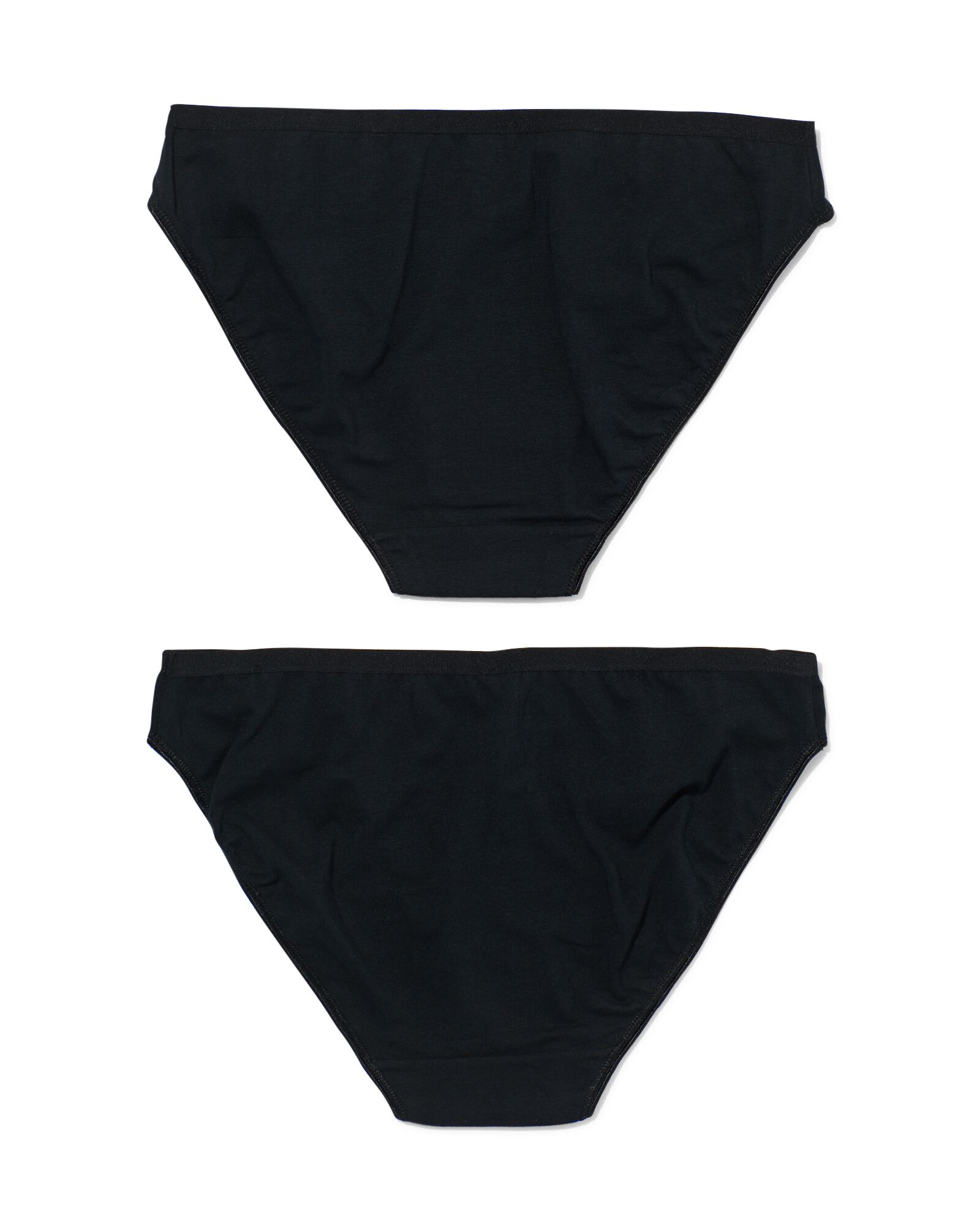 dames slips stretch katoen - 2 stuks zwart zwart - 1000030275 - HEMA