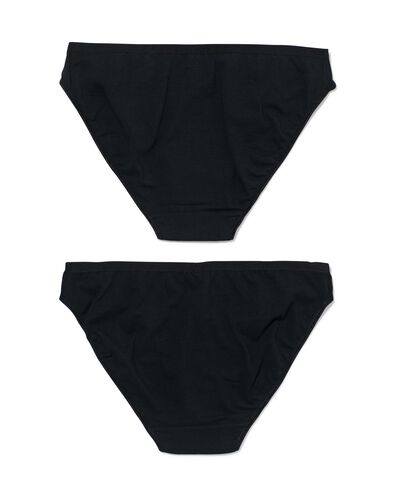 dames slips stretch katoen - 2 stuks zwart zwart - 1000030275 - HEMA