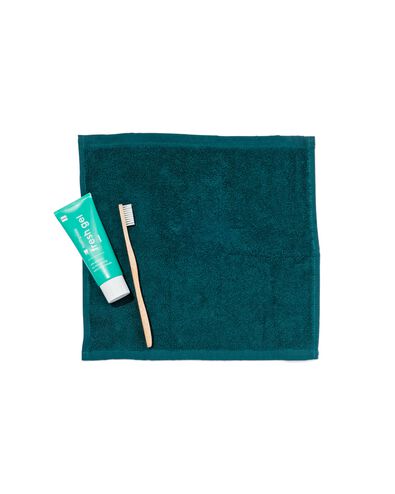 handdoeken - zware kwaliteit donkergroen gezichtsdoekjes 30 x 30 - 5245410 - HEMA