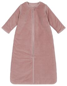 Baby-Schlafsack mit abnehmbaren Ärmeln, gerippt, Samt rosa rosa - 1000028717 - HEMA