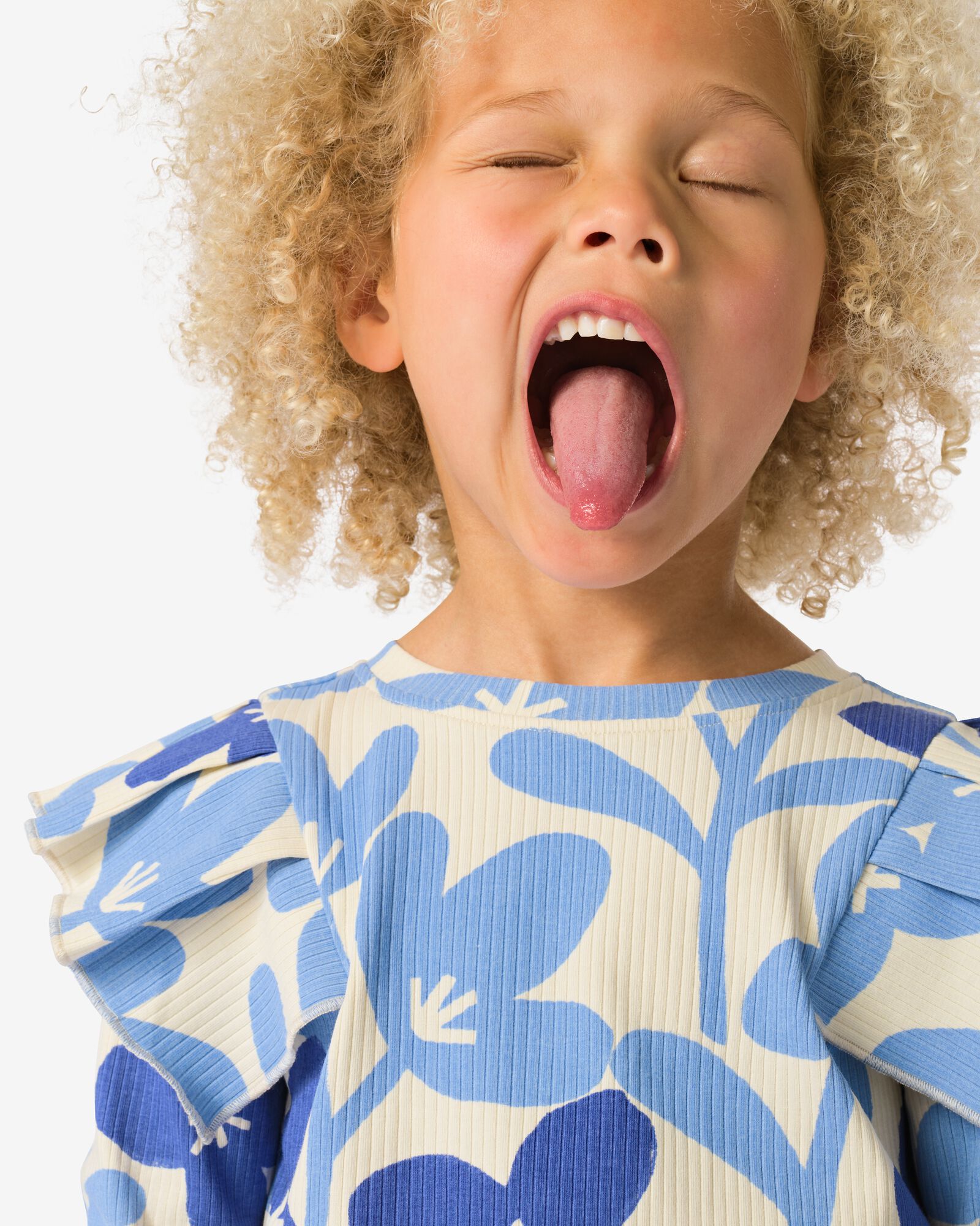 Kindershirt mit Blumen blau blau - 30858821BLUE - HEMA