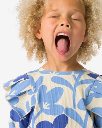 Kindershirt mit Blumen blau blau - 30858821BLUE - HEMA