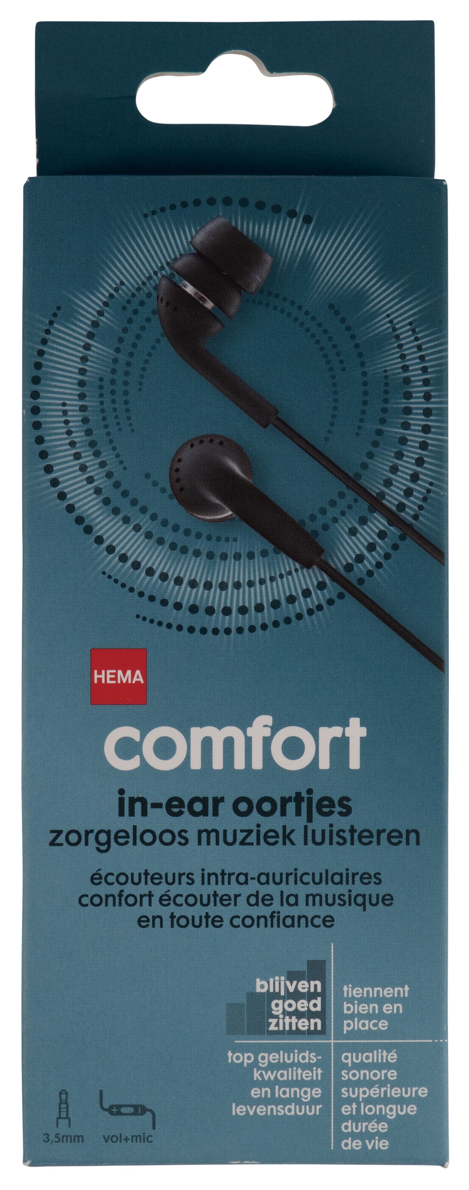 &eacute;couteurs intra-auriculaires confort noir - 39620021 - HEMA