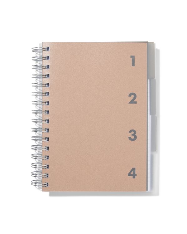 cahier &agrave; spirale 4-en-1 A5 lign&eacute; carton - 14100180 - HEMA