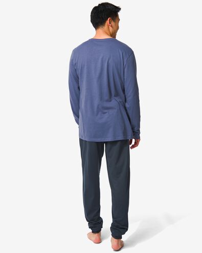 Herren-Pyjama, Baumwolle dunkelblau XL - 23682544 - HEMA