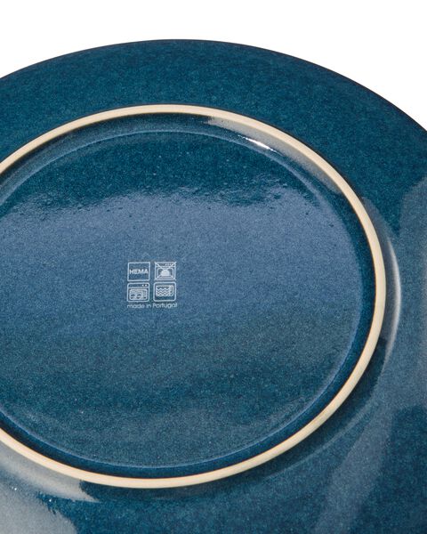 assiette plate - 26 cm - Porto - émail réactif - bleu foncé - 9602215 - HEMA