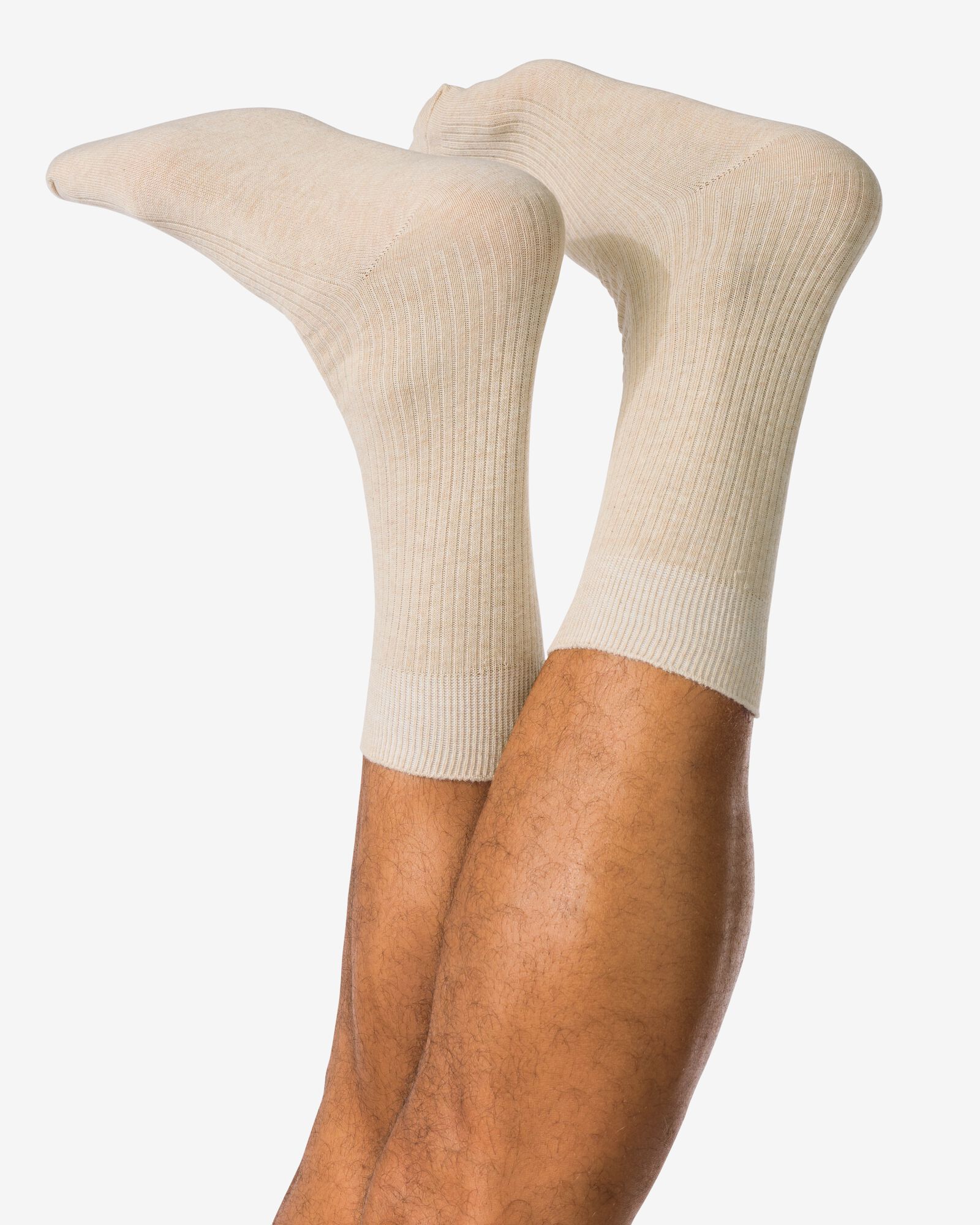chaussettes côtelées homme  beige beige - 4150570BEIGE - HEMA