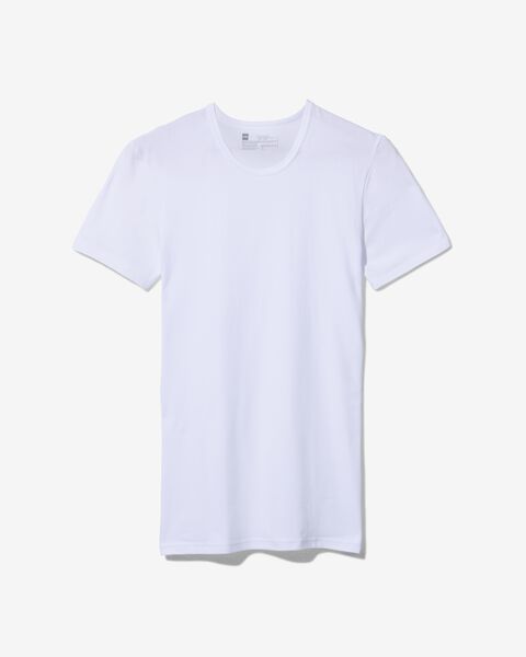 2 t-shirts homme slim fit col rond sans coutures blanc M - 19184512 - HEMA