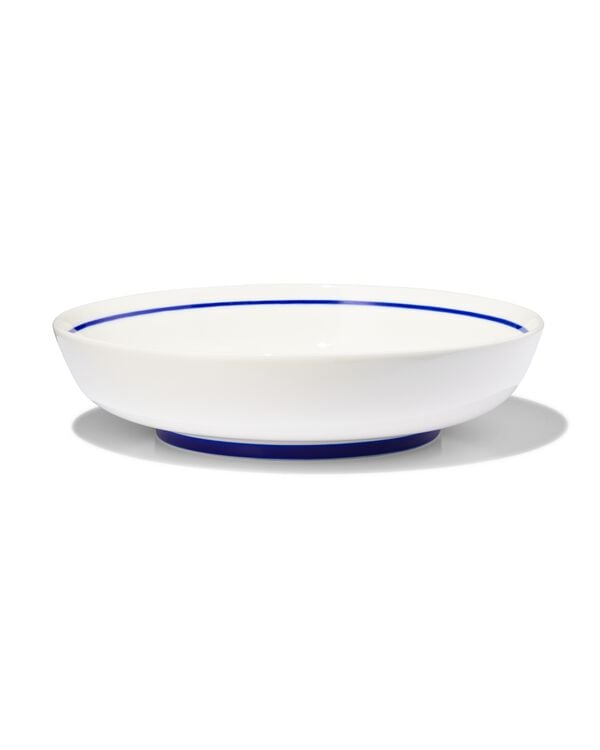 assiette creuse Ø22cm - new bone blanc et bleu - vaisselle dépareillée - 9650007 - HEMA