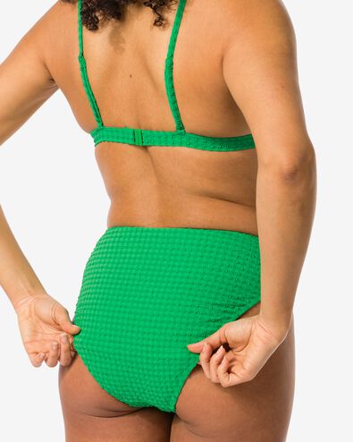 Damen-Bikinislip, hohe Taille grün L - 22351569 - HEMA