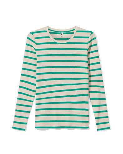 t-shirt femme Clara côtelé vert foncé XL - 36255354 - HEMA