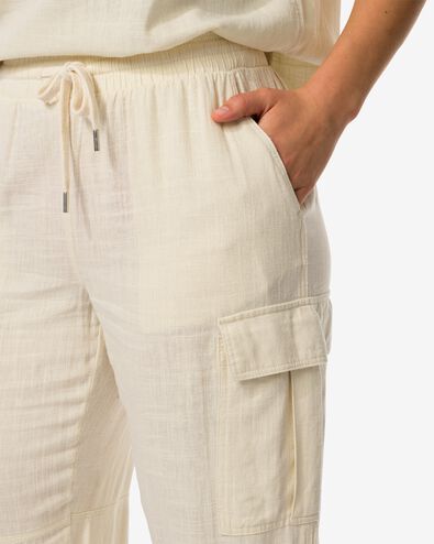 pantalon femme Riley avec lin blanc cassé blanc cassé - 36279565OFFWHITE - HEMA