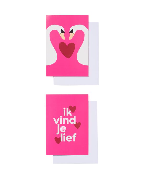 wenskaarten Valentijn - 4 stuks - 25250070 - HEMA