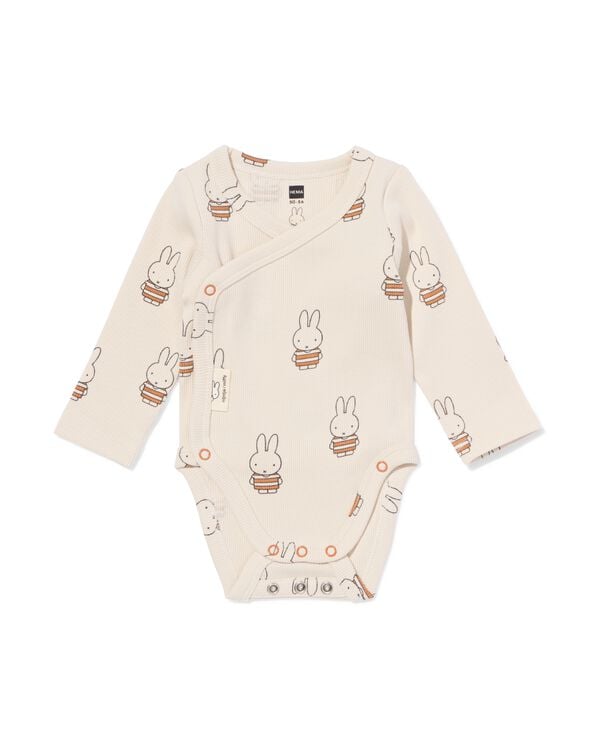 nijntje meegroei overslag body rib met stretch ecru ecru - 33410020ECRU - HEMA