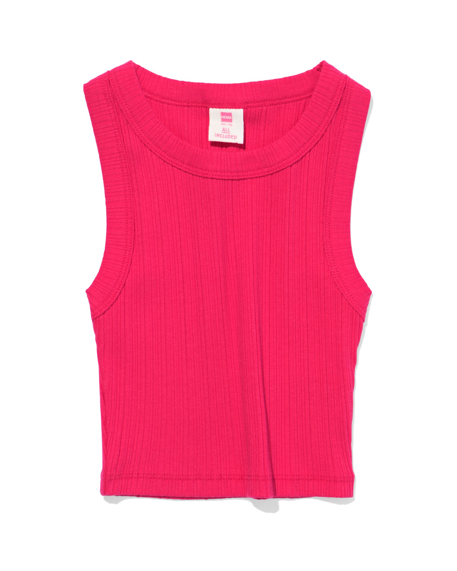 Kinder-Top, kurz, gerippt rosa - 30806522PINK - HEMA