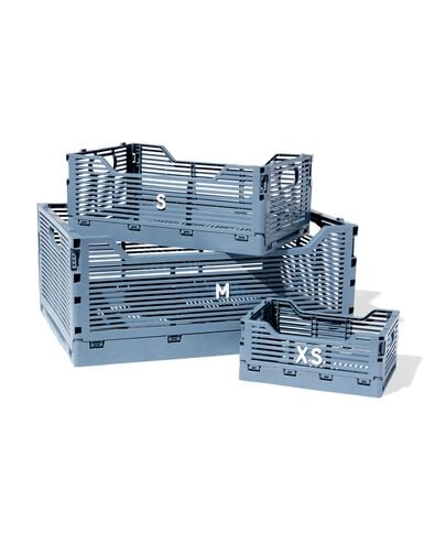 caisse pliable &agrave; lettres recycl&eacute;e bleu fonc&eacute; bleu fonc&eacute; - 2000000452 - HEMA