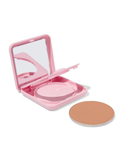 hervulbaar poederdoosje voor mattifying of bronzer poeder lichtroze - 11290409 - HEMA