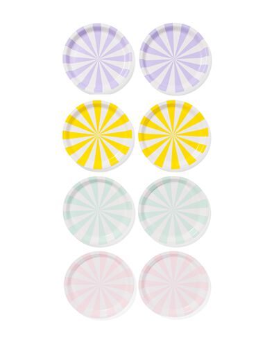 assiette en papier &Oslash;22,5cm couleur - 8 pi&egrave;ces - 14250082 - HEMA