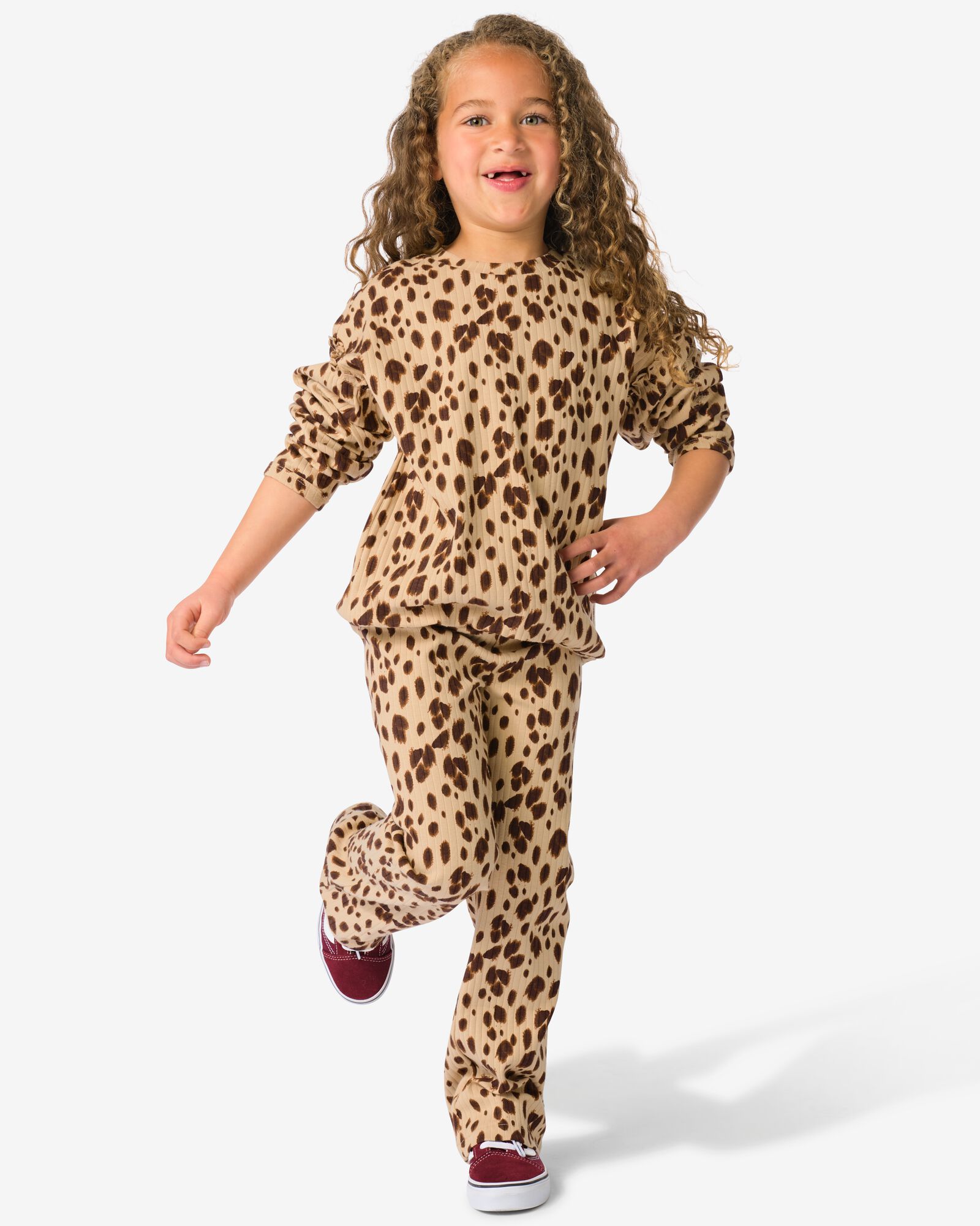 kinder kledingset luipaard zand - 30814500SAND - HEMA