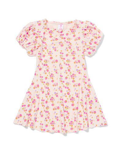 robe enfant trap&egrave;ze c&ocirc;tel&eacute;e &agrave; fraises &eacute;cru &eacute;cru - 30823003ECRU - HEMA