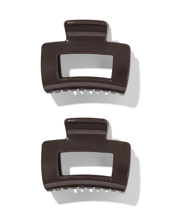 pince &agrave; cheveux 5cm carr&eacute;e marron - 2 pi&egrave;ces - 11800220 - HEMA