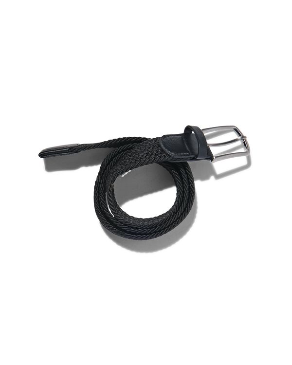 gevlochten elastische heren riem 3.5cm zwart zwart - 1000030030 - HEMA