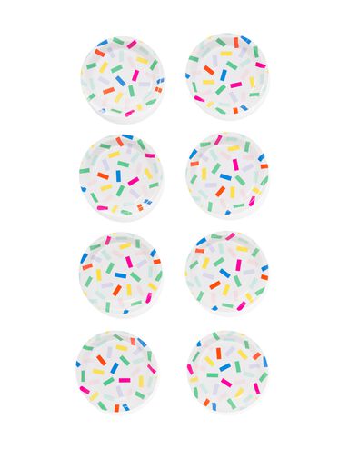 assiette &agrave; g&acirc;teau confetti lot de 8 - 14250073 - HEMA