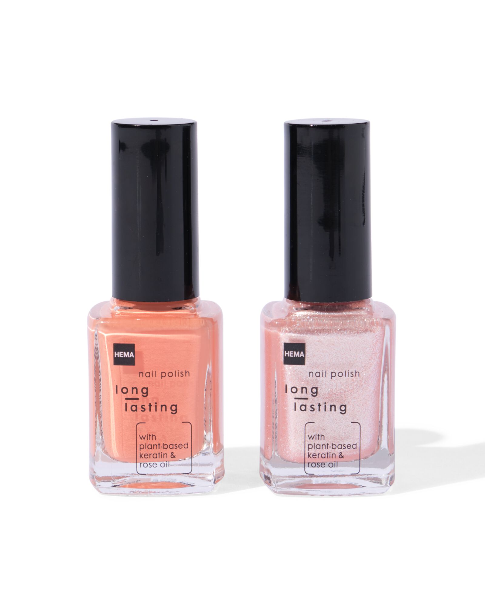set de vernis &agrave; ongles longue dur&eacute;e orange paillet&eacute; 2 pi&egrave;ces - 60640081 - HEMA