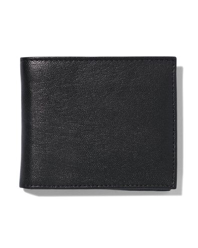 billfold portemonnee leer zwart - 18140005 - HEMA