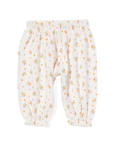pantalon bébé fleurs blanc cassé 62 - 33048851 - HEMA