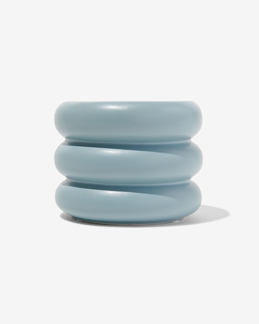 cache-pot céramique gris-bleu Ø16x12.5 - 13331002 - HEMA