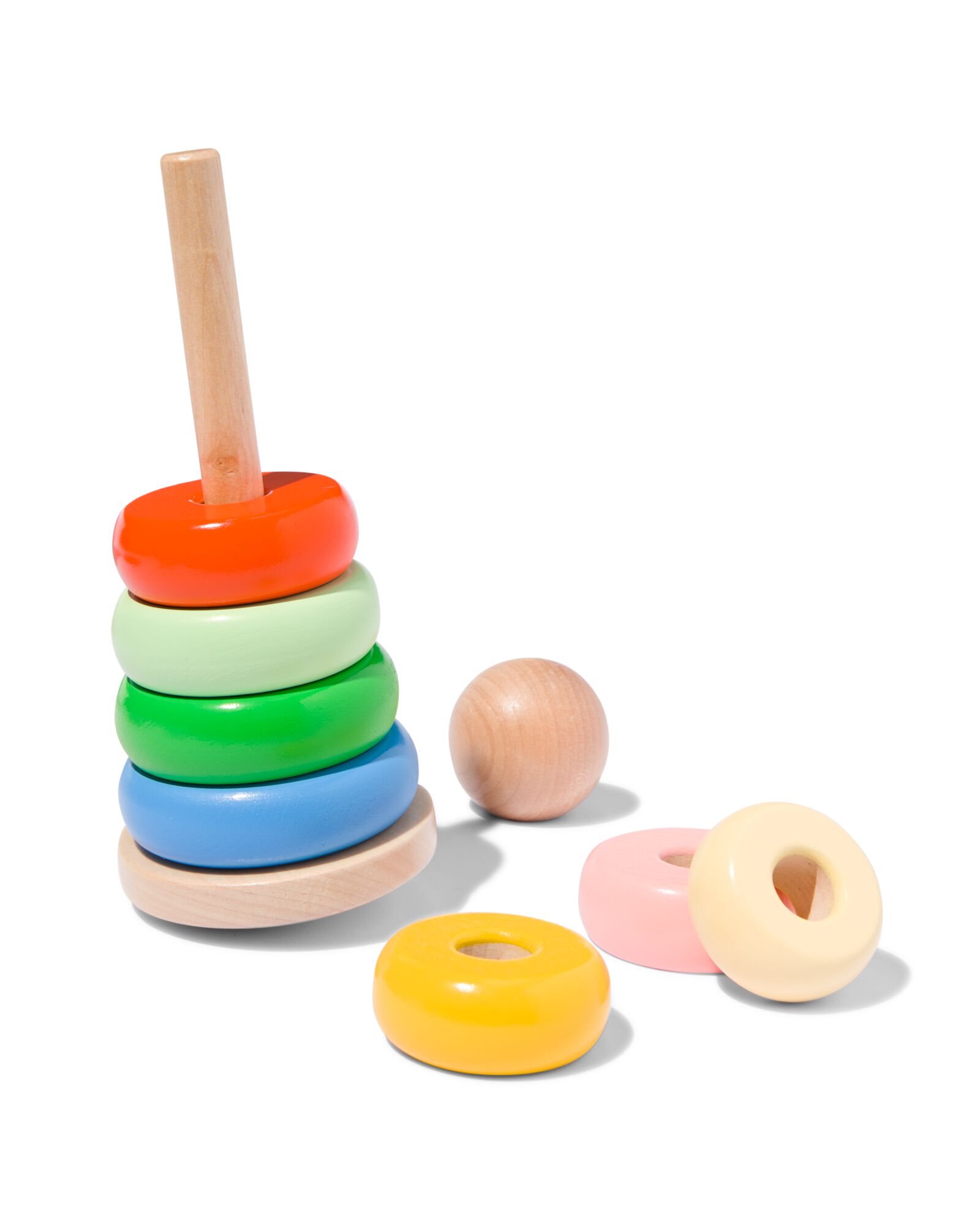 cylindre en bois tour &agrave; empiler 20 cm - 15130129 - HEMA