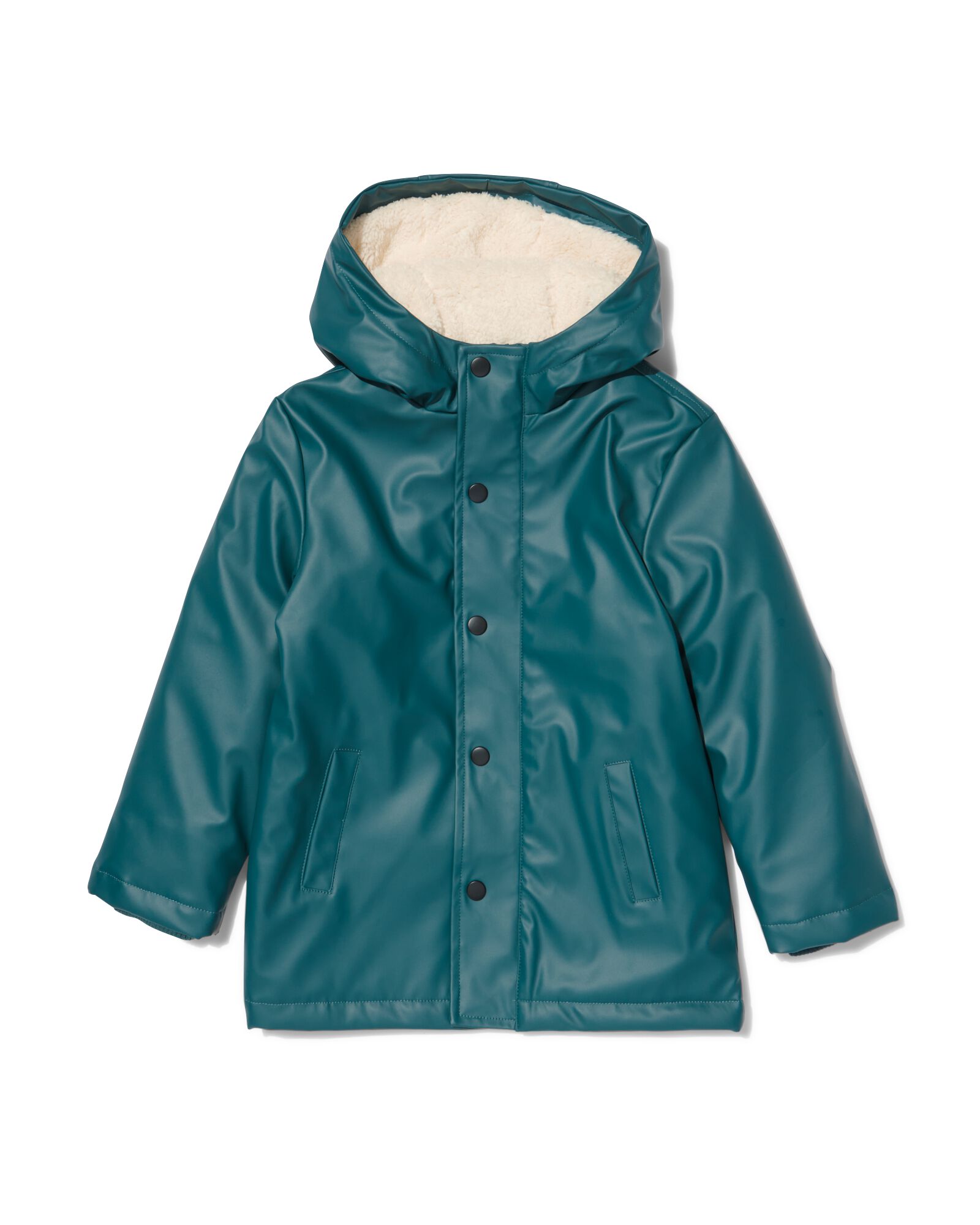 manteau enfant PU avec capuche bleu bleu - 1000032046 - HEMA