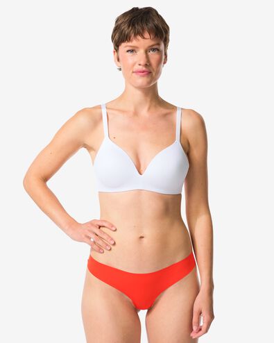 Damen-String aus Mikrofaser mit Spitze rot - 19650942RED - HEMA