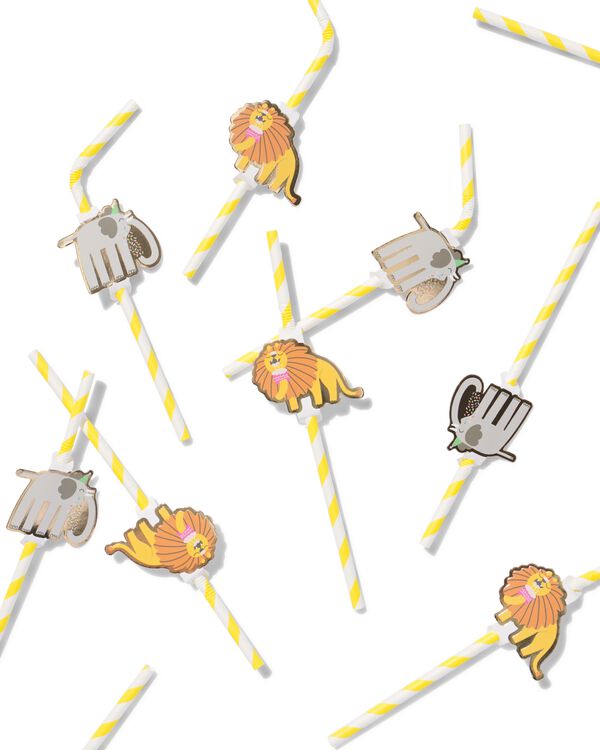 papieren rietjes feestbeest - 10 stuks - 14250090 - HEMA