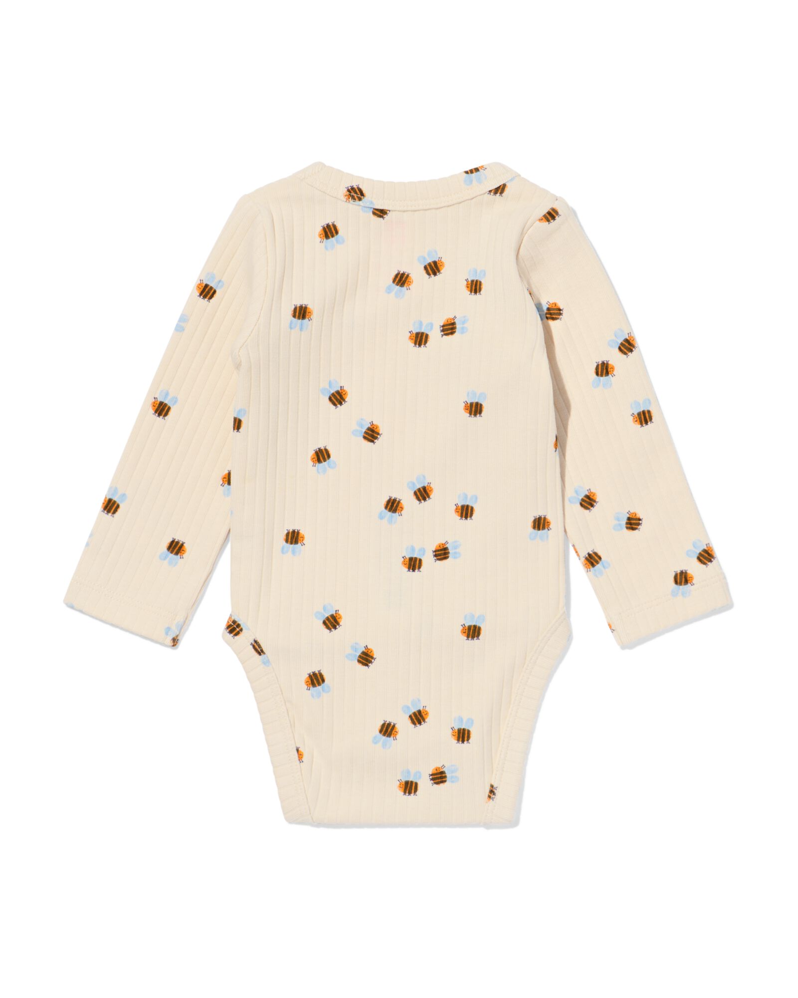 newborn meegroei overslagromper rib dieren  &eacute;cru &eacute;cru - 33438320ECRU - HEMA