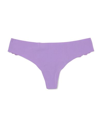 string femme microfibre d&eacute;coup&eacute; au laser avec dentelle violet clair - 19621514LIGHTPURPLE - HEMA