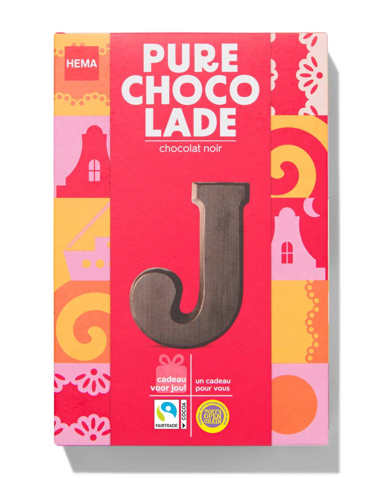 chocoladeletter puur J 140g - 24402110 - HEMA