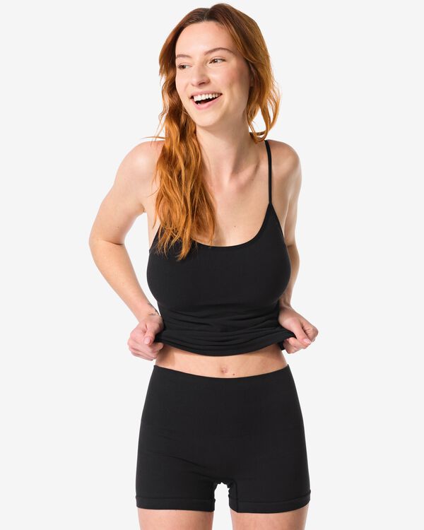 licht corrigerende shortie naadloos katoen zwart zwart - 21560245BLACK - HEMA